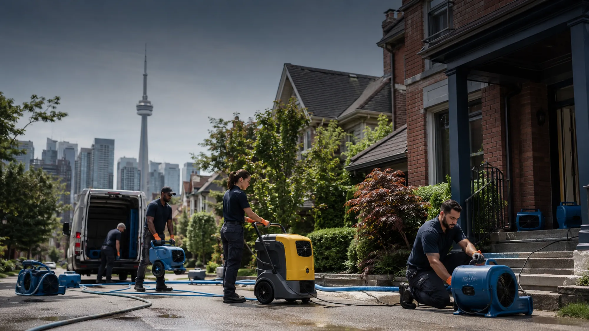 Restoration Services GTA crew and drying equipment working at a Toronto, Ontario property